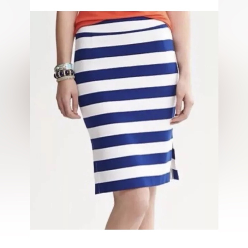 Banana Republic Striped Stretch Pencil Skirt